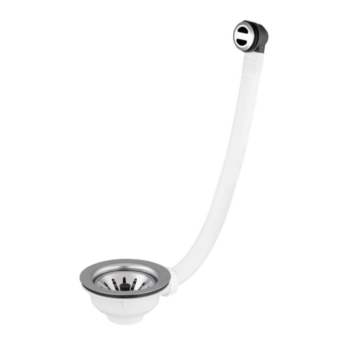 Desague fregadero con canasta diámetro 90 con rebosadero