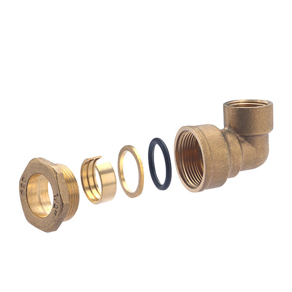 Codo latón hembra para PE