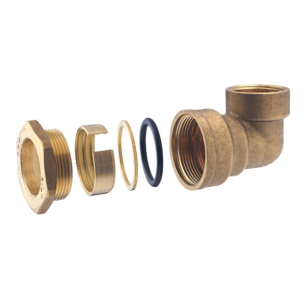 Codo latón hembra para PE