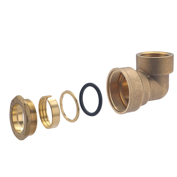 Codo latón hembra para PE