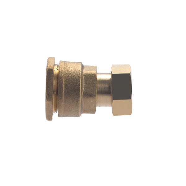 Racor PE latón hembra tuerca libre