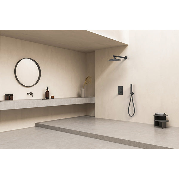 Mezclador termostático empotrable para ducha negro