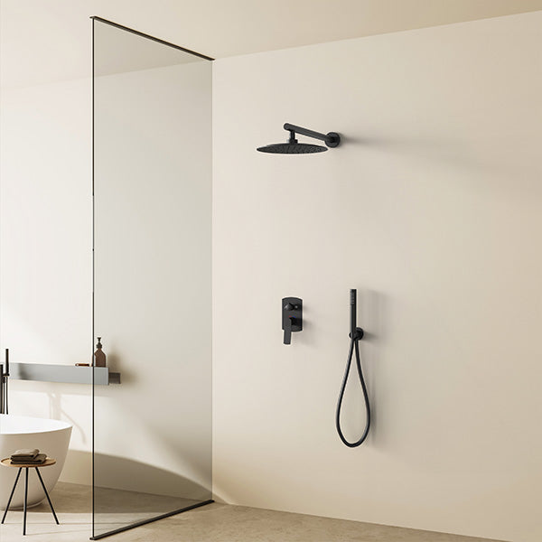 Mezclador mecánico empotrable para ducha negro