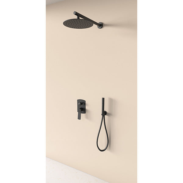 Mezclador mecánico empotrable para ducha negro