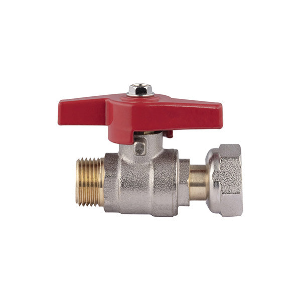 Válvula con palomilla macho - hembra tuerca libre 3/8