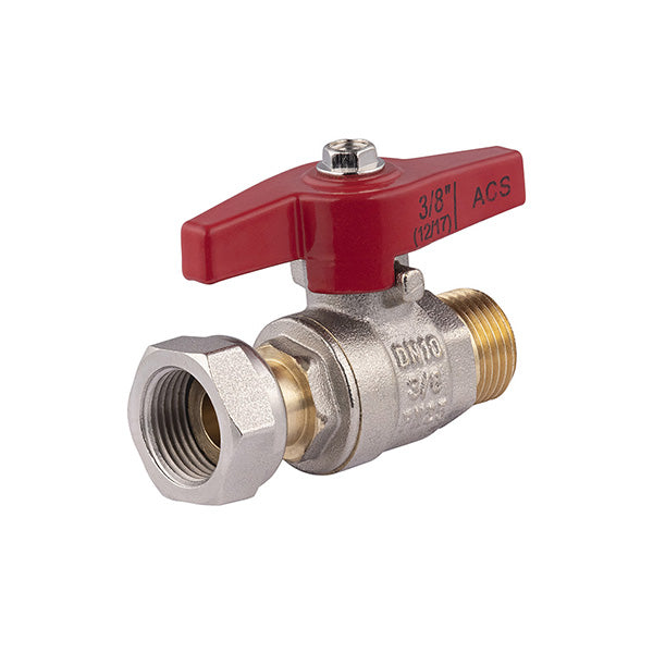 Válvula con palomilla macho - hembra tuerca libre 3/8