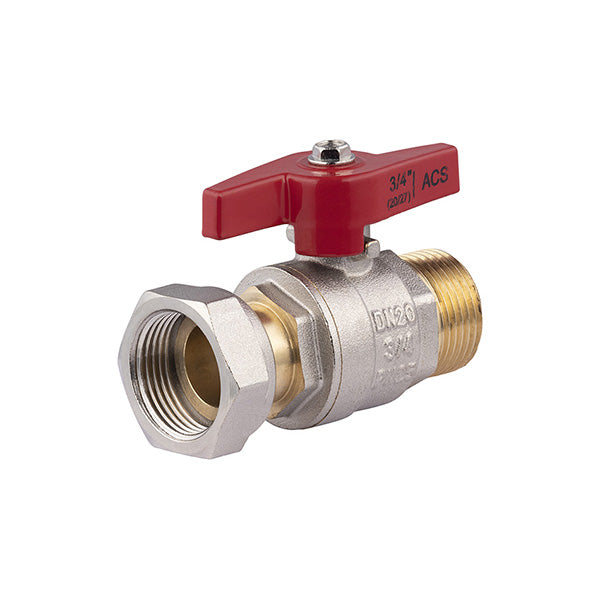 Válvula con palomilla macho - hembra tuerca libre 3/4