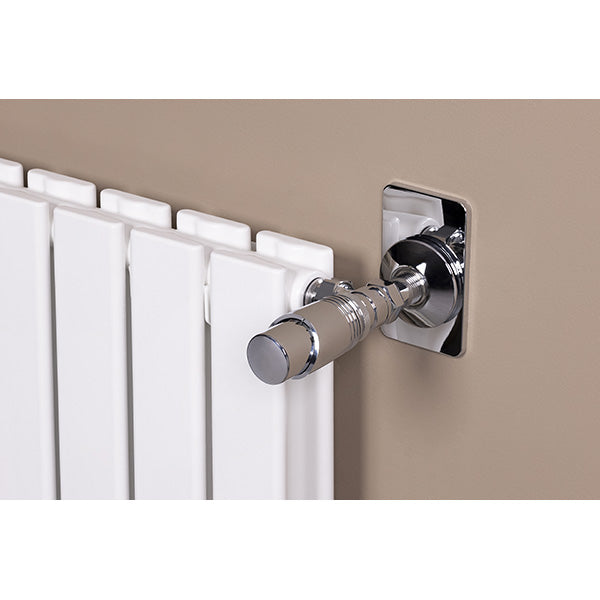 Kit completo válvula termostática para radiador cromado instalación