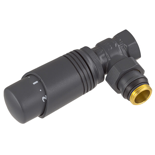 Válvula termostática escuadra para radiador antracita