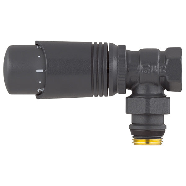 Válvula termostática escuadra para radiador antracita