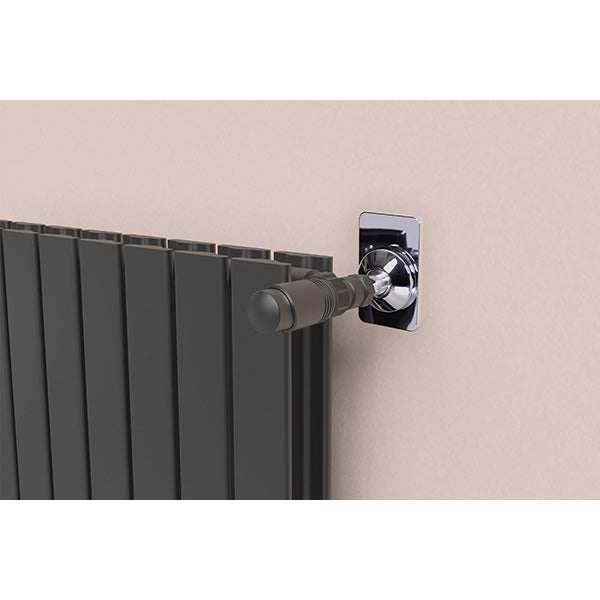 Válvula termostática escuadra para radiador antracita