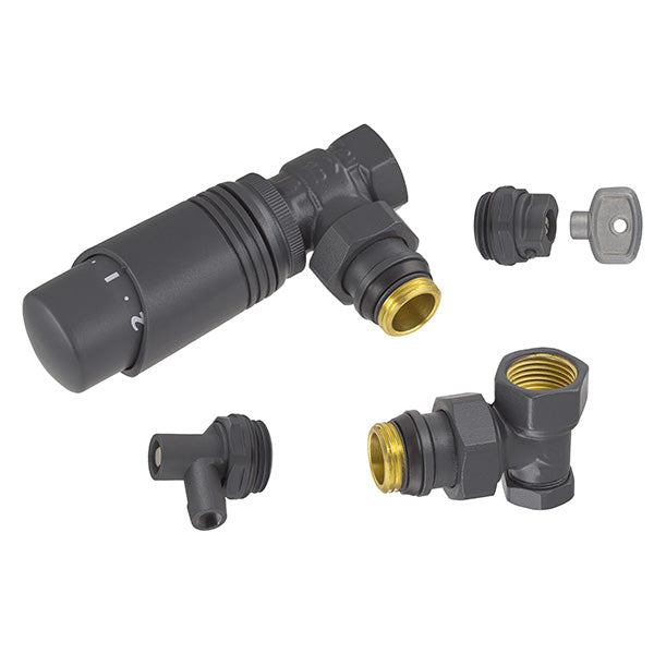 Kit completo válvula termostática para radiador antracito
