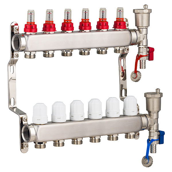 Colector para suelo radiante en acero inoxidable