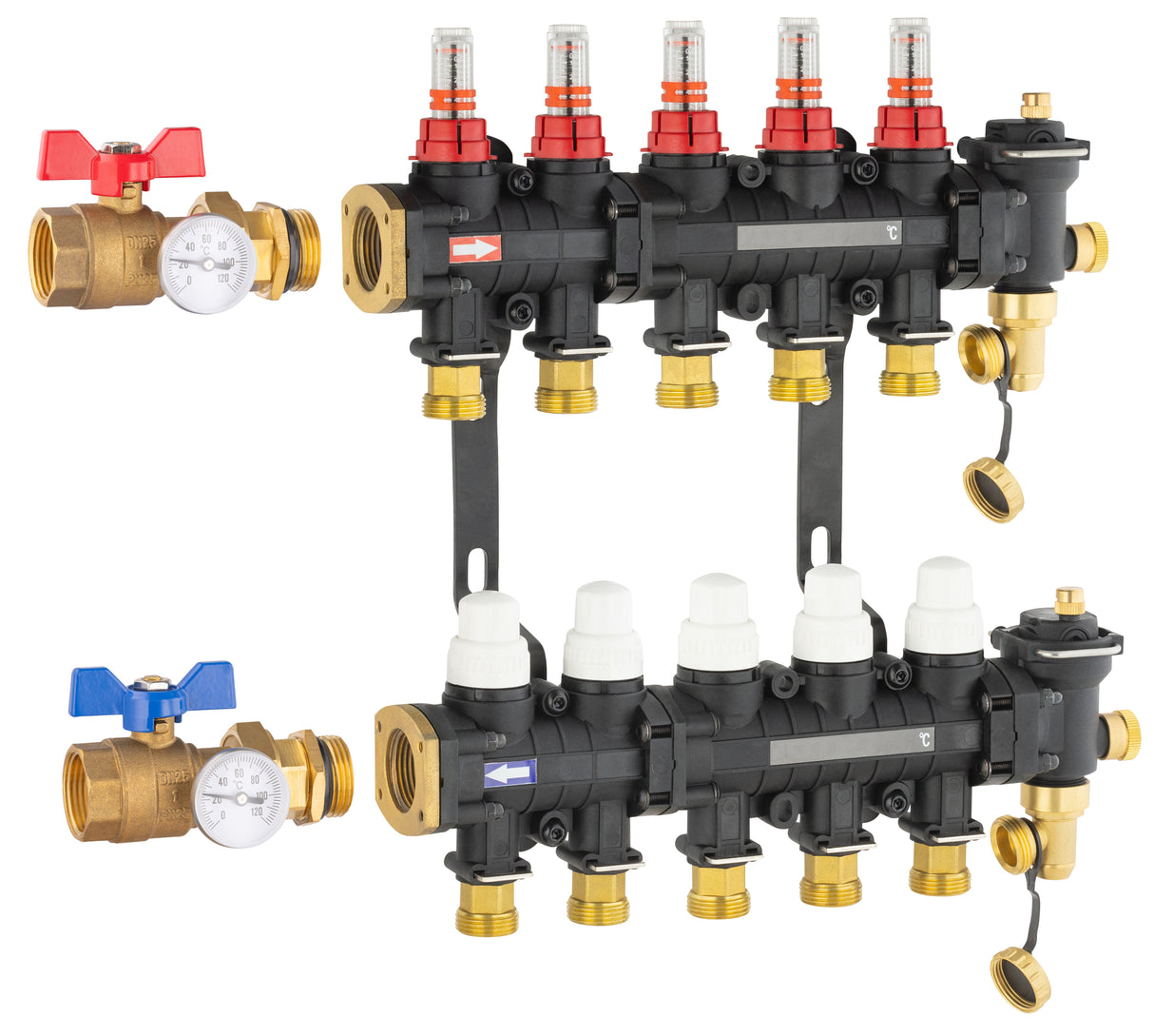 Colector para suelo radiante / refrescante 5 circuitos