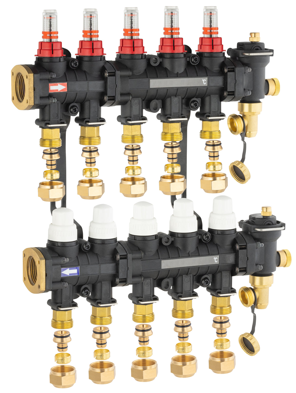 Colector para suelo radiante / refrescante 5 circuitos