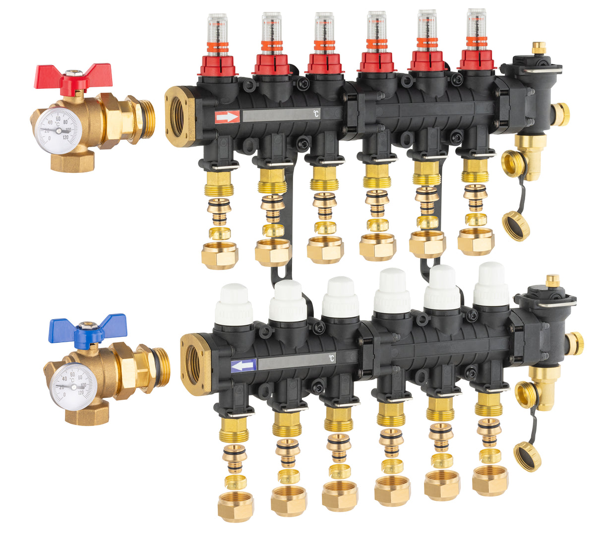 Colector para suelo radiante / refrescante 6 circuitos