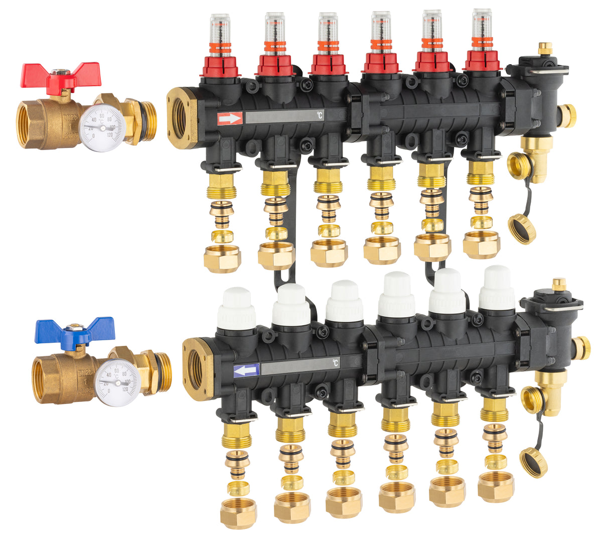 Colector para suelo radiante / refrescante 6 circuitos