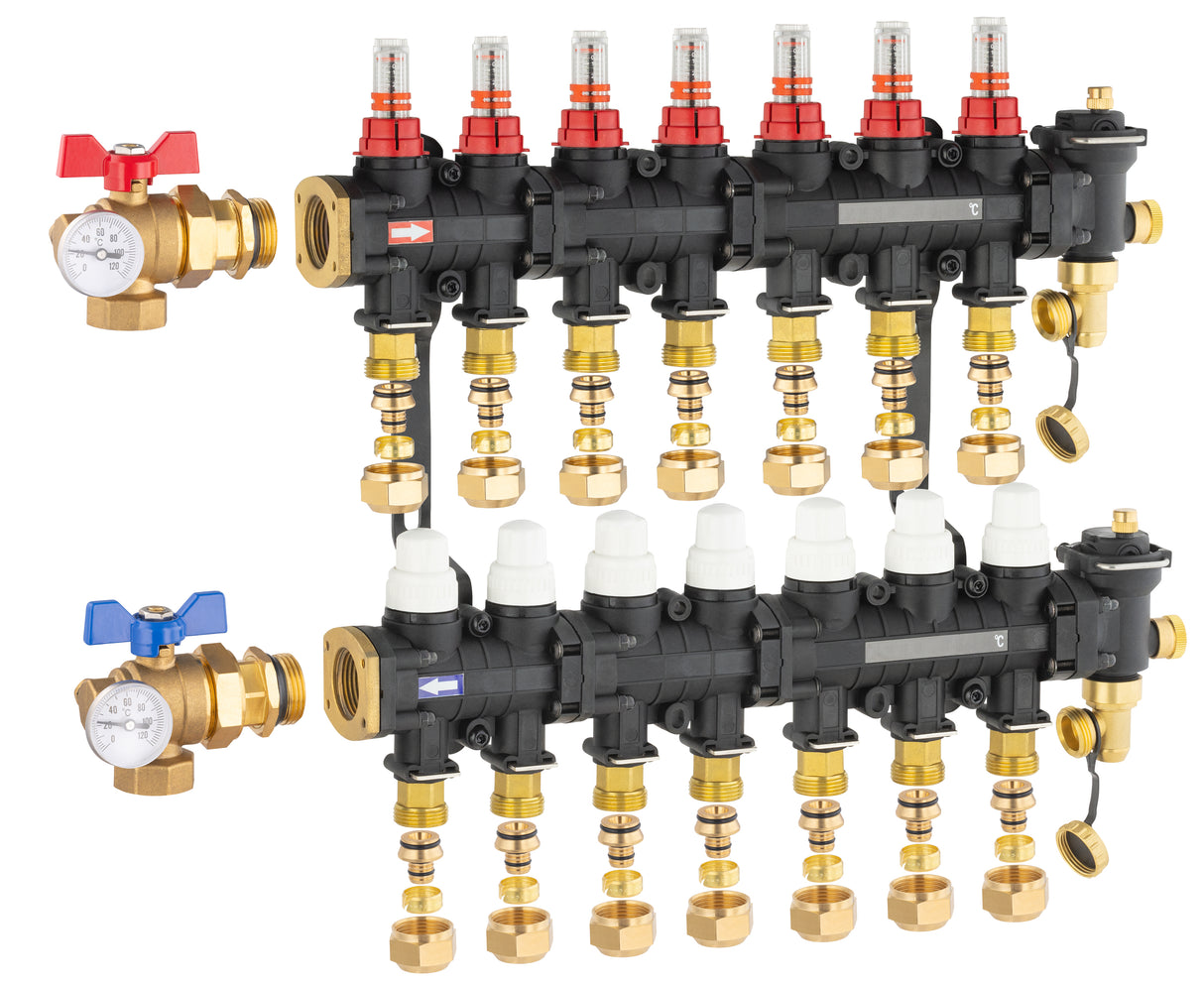 Colector para suelo radiante / refrescante 7 circuitos