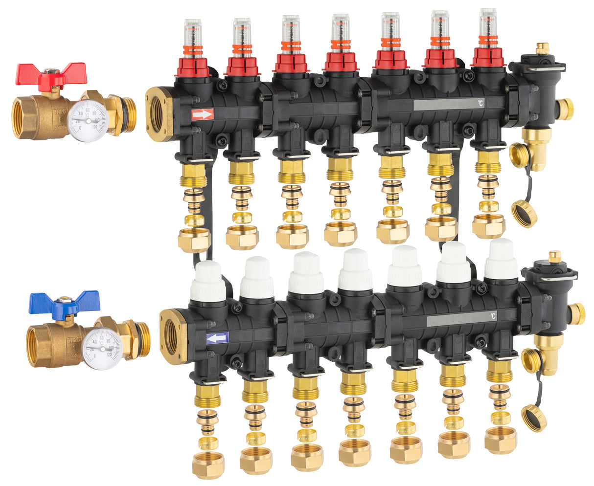 Colector para suelo radiante / refrescante 7 circuitos