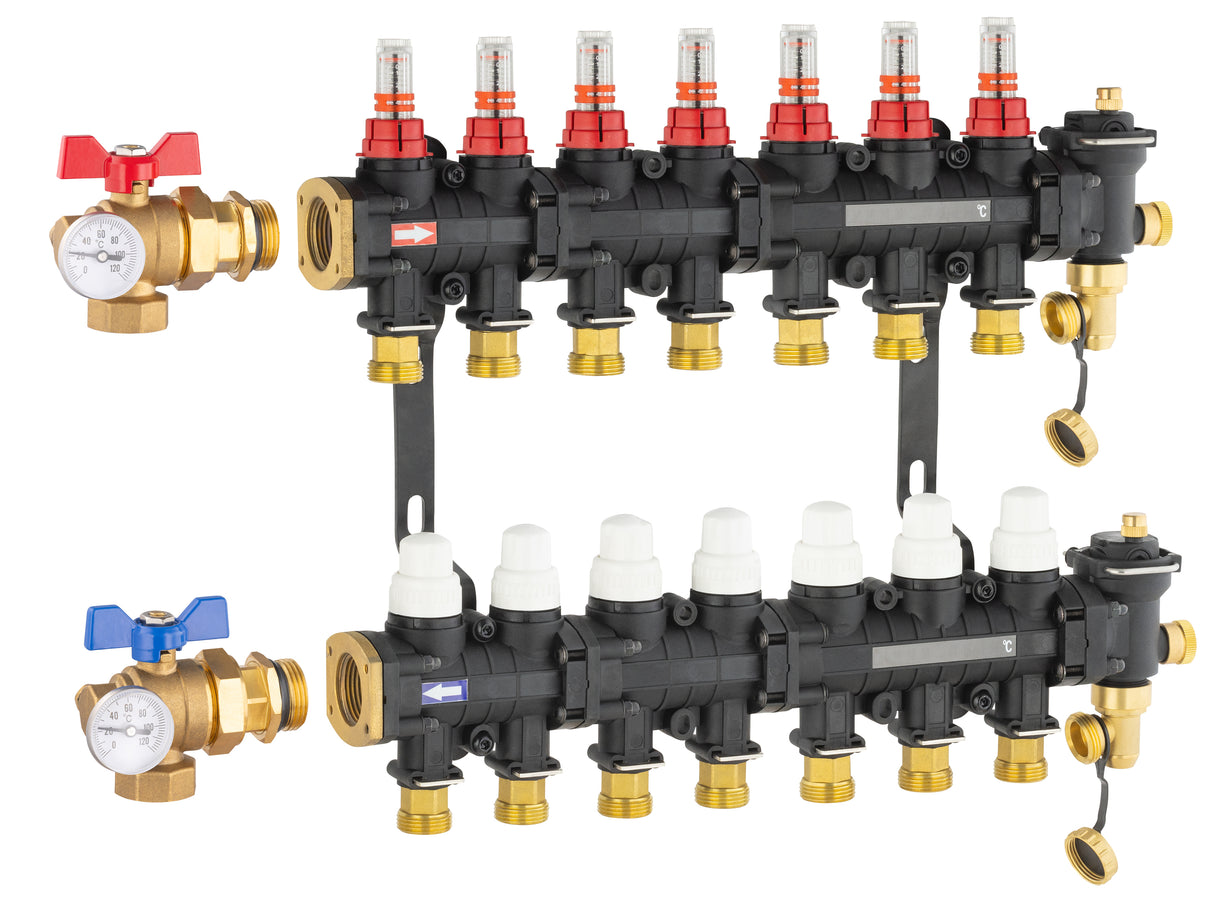 Colector para suelo radiante / refrescante 7 circuitos