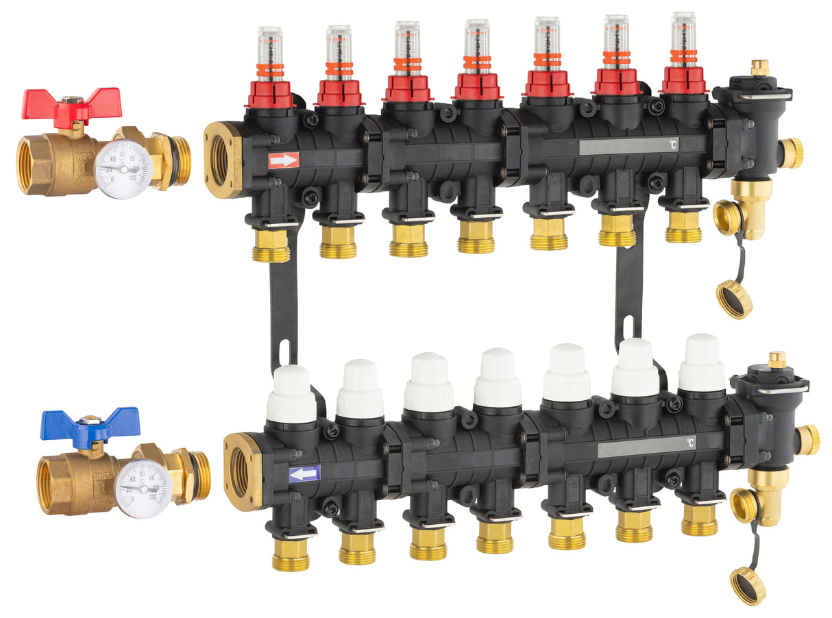 Colector para suelo radiante / refrescante 7 circuitos