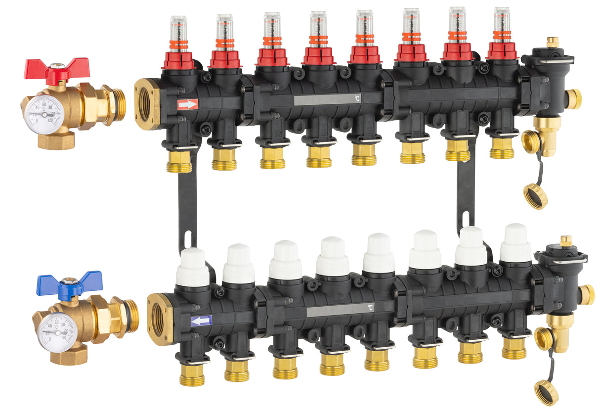 Colector para suelo radiante / refrescante 8 circuitos