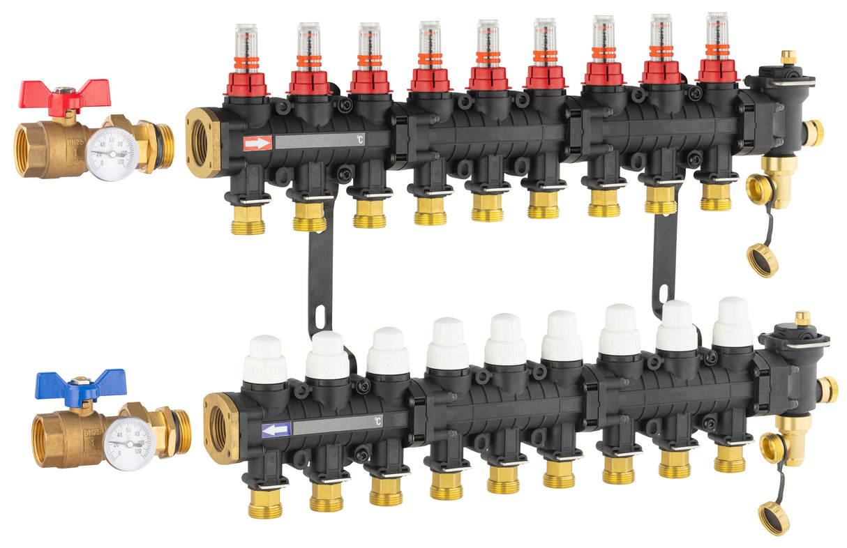 Colector para suelo radiante / refrescante 9 circuitos