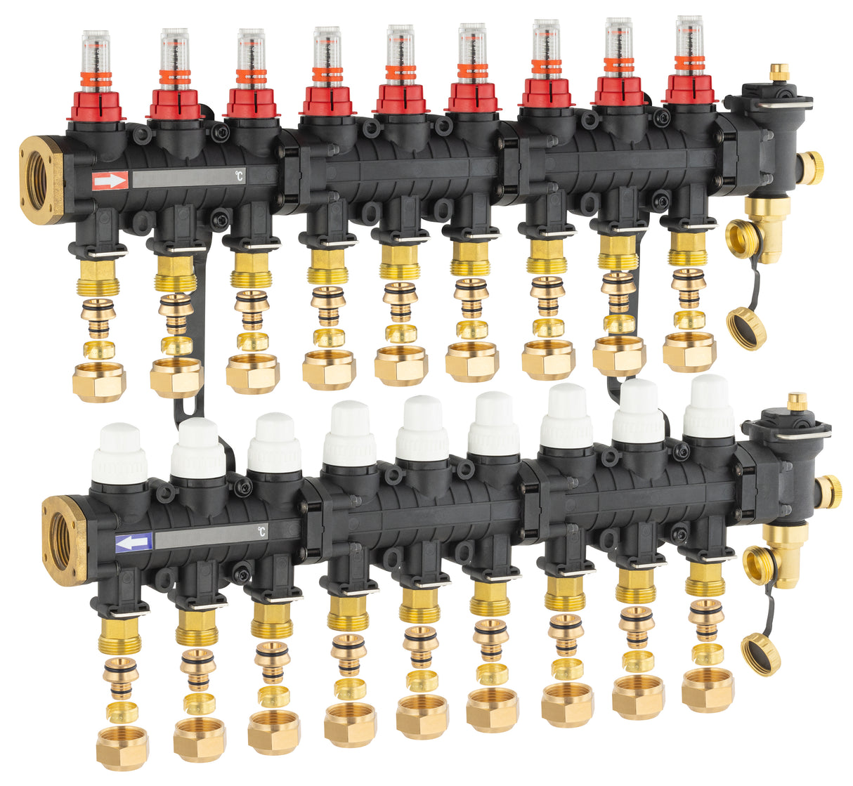 Colector para suelo radiante / refrescante 9 circuitos