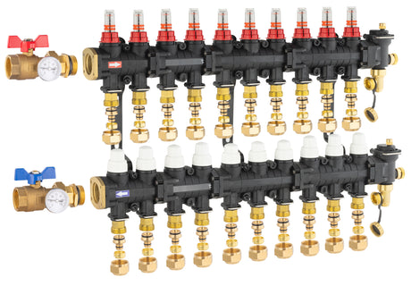 Colector para suelo radiante / refrescante 10 circuitos