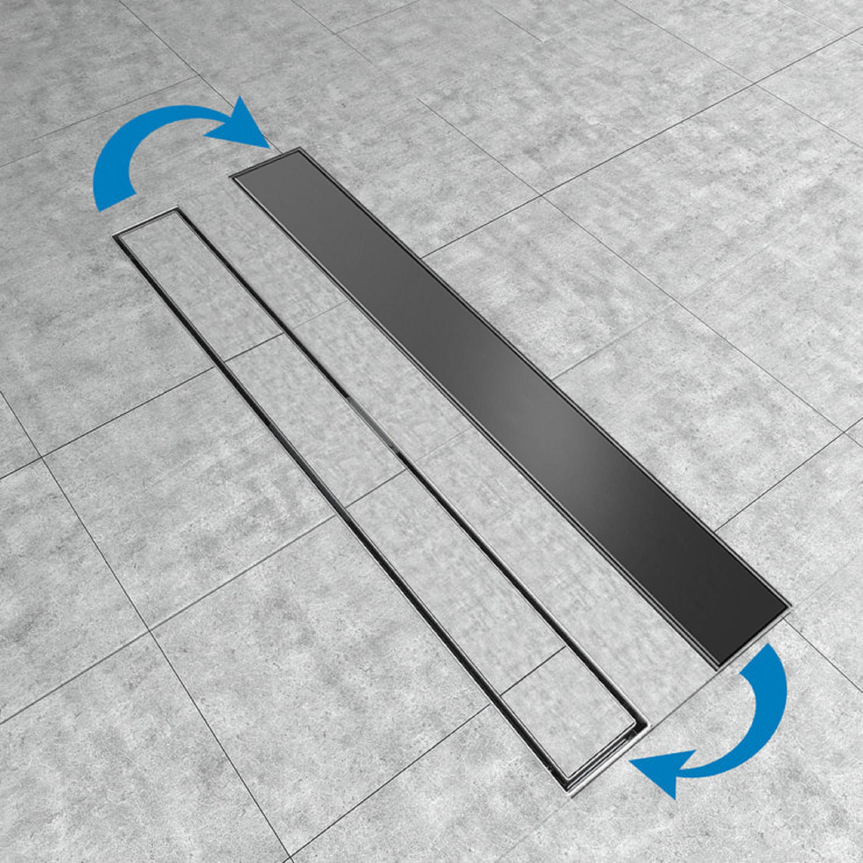 Canaleta de ducha negro italiana para alicatar (embaldosar)