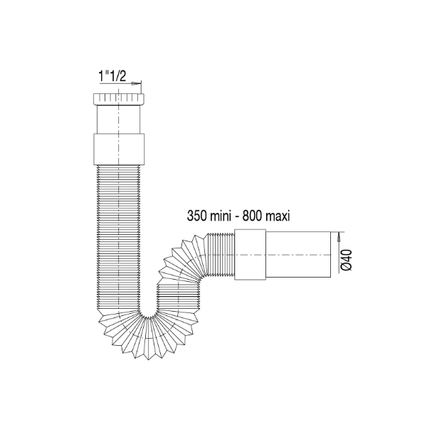 Tubo flexible desague fregadero extensible dimensiones