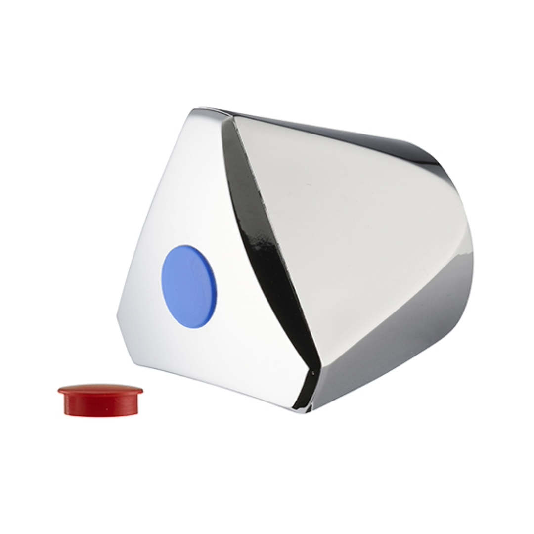 Montura válvula pomo triangular tres puntas cromada metal