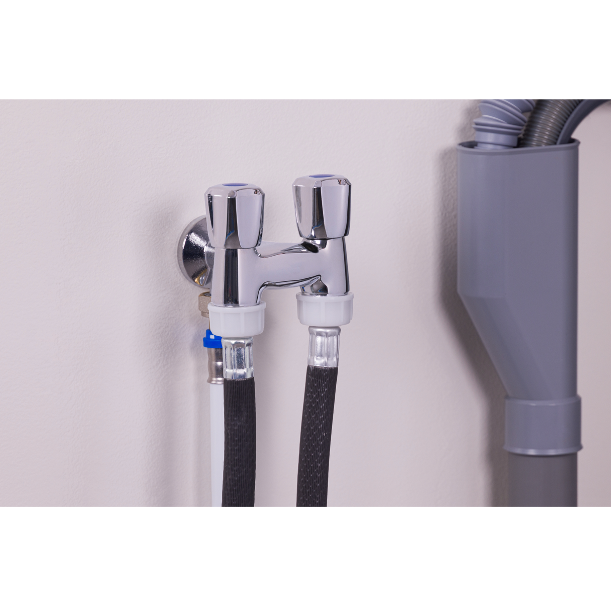 Grifo doble para lavadora instalación