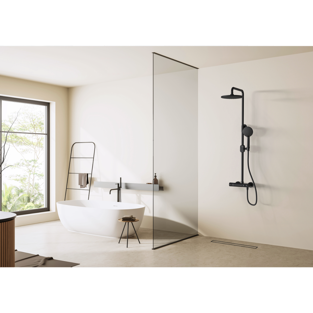 Canaleta de ducha negro italiana para alicatar (embaldosar)