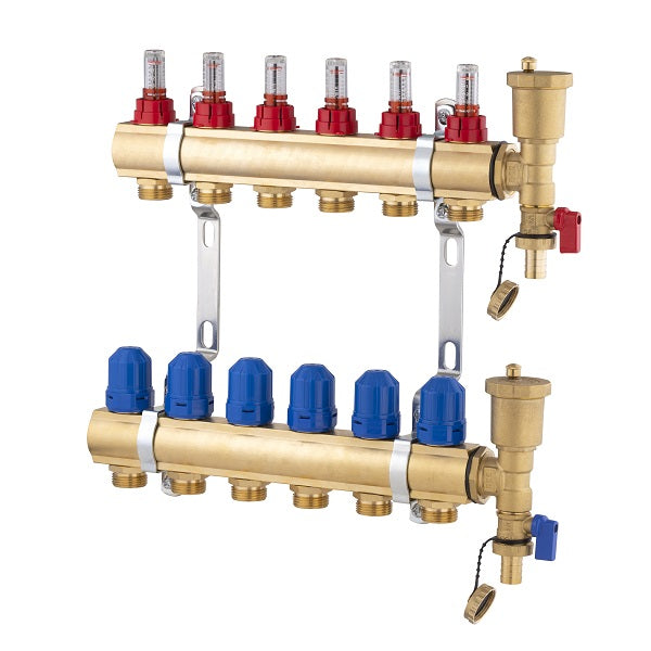 Colector para suelo radiante 6 circuitos