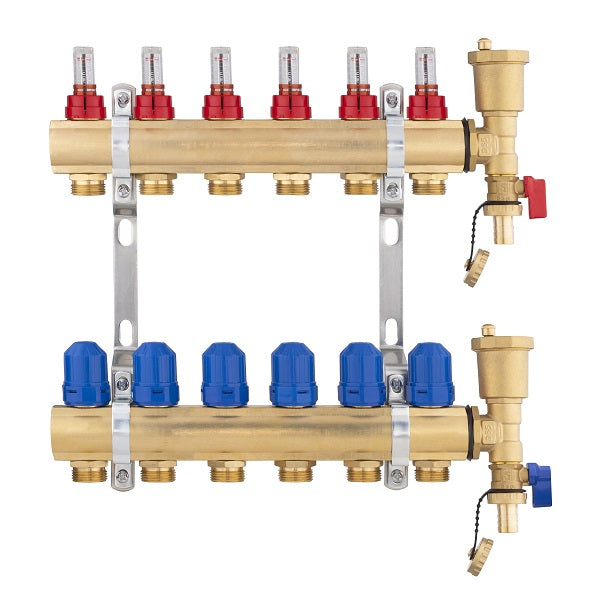 Colector para suelo radiante 6 circuitos