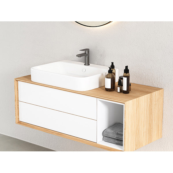 Grifo lavabo monomando gris metalico