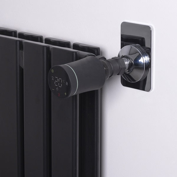 Válvula de radiador conectado negro instalación