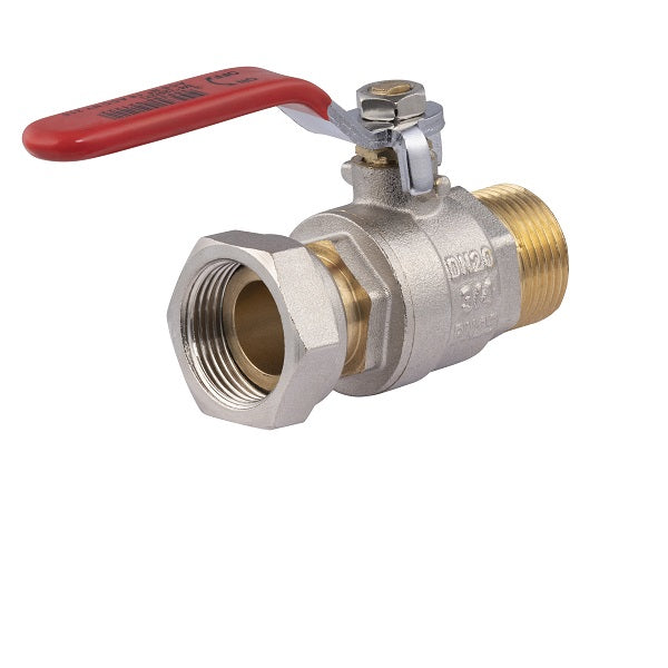 Válvula con palanca macho - hembra tuerca libre