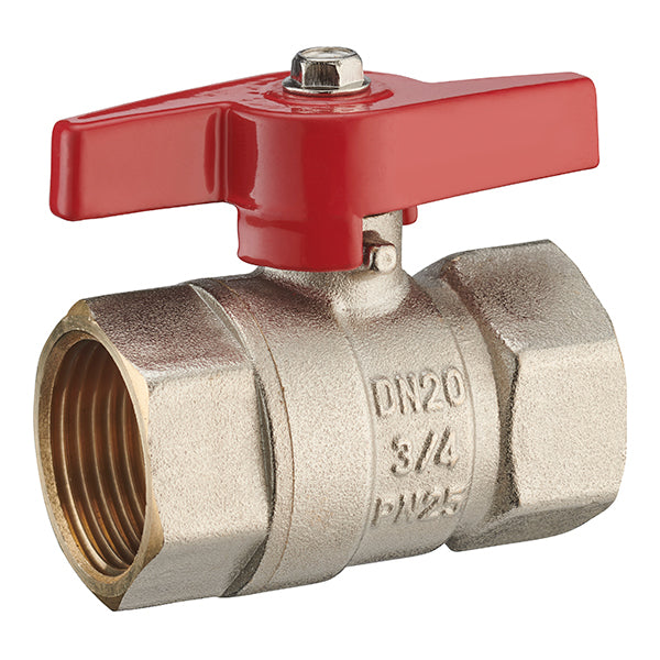 Válvula de paso doble hembra mango mariposa