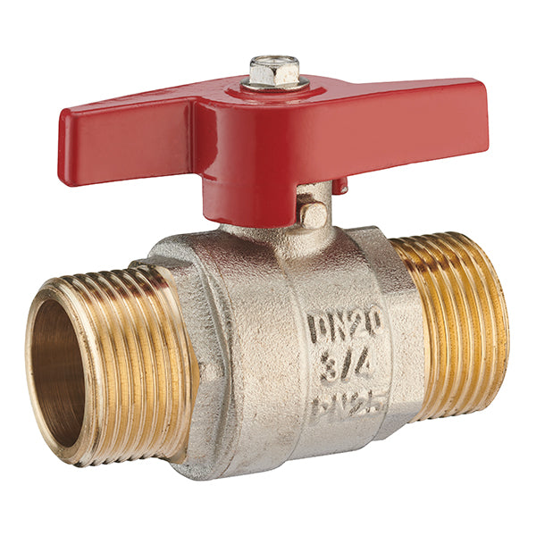 Válvula de paso doble macho mango mariposa