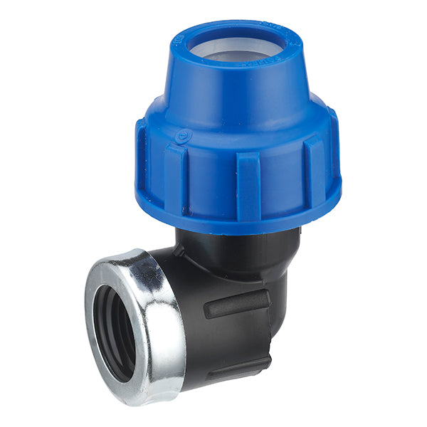 Codo plástico hembra Os permite conectar, con un ángulo de 90°, dos tubos de polietileno mismo diámetro.