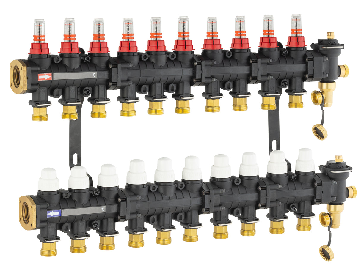 Colector para suelo radiante / refrescante 10 circuitos