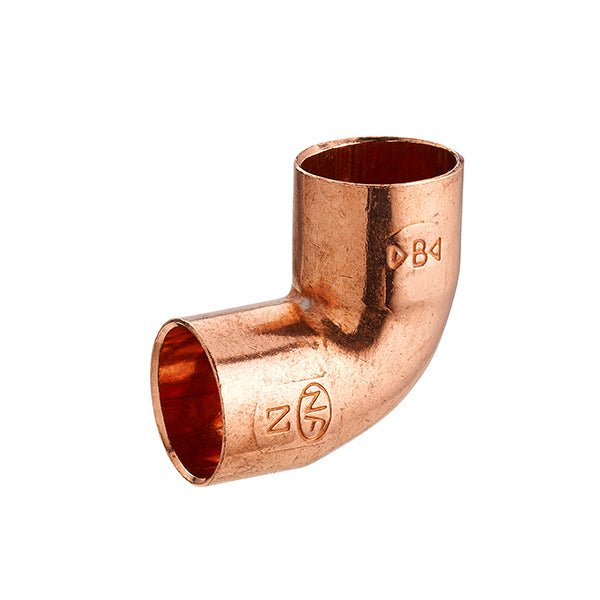 Codo cobre para soldar a 90° radio pequeño