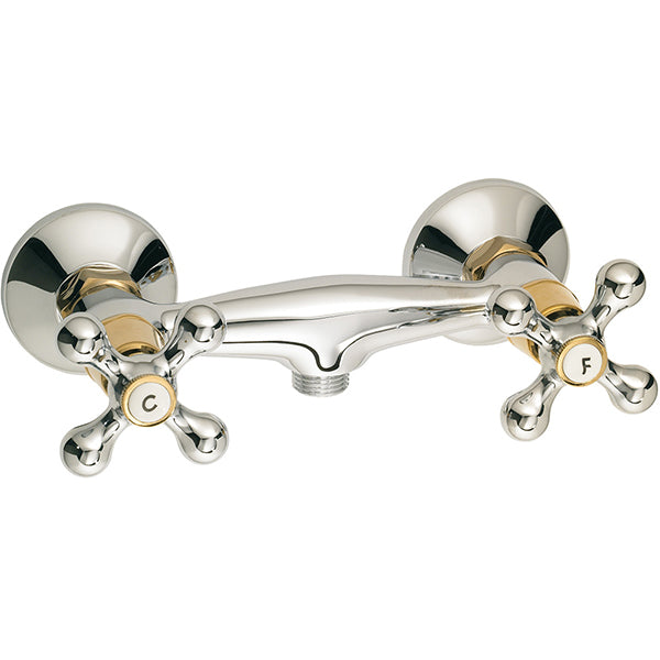 El mezclador FEDLEEN cromado y oro da un brillo a su ducha