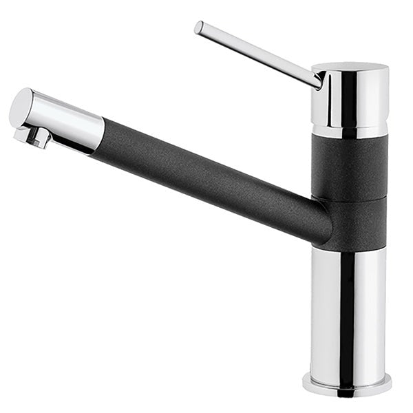 Grifo de cocina bajo LERIDANE acabado cromado y negro