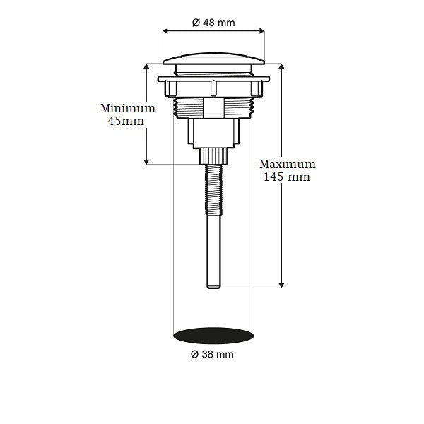 Botón de descarga mecanismo WC