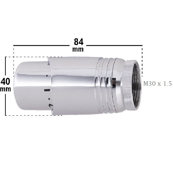 Cabezal termostático cromado dimensiones