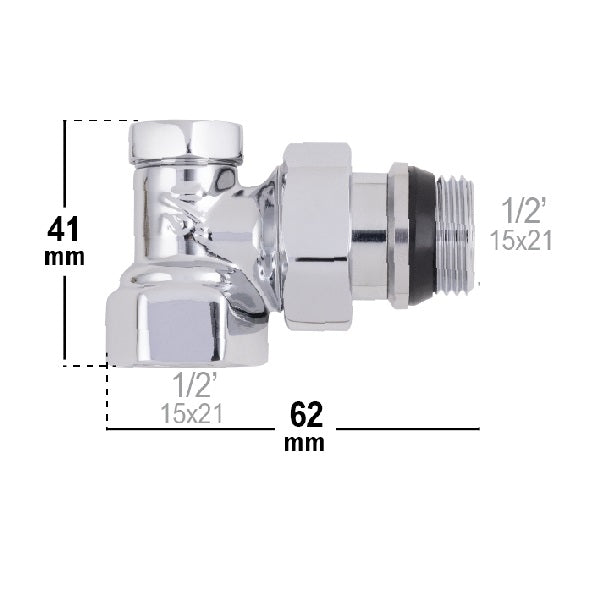 WaterOut - Detentor para radiador color cromado dimensiones