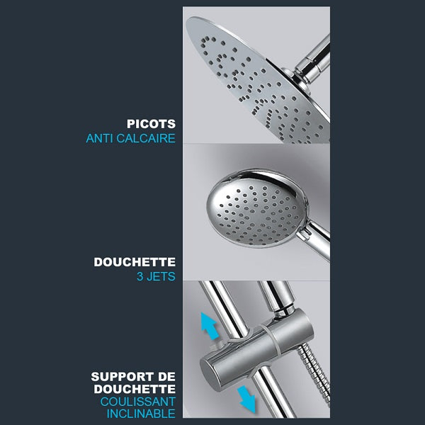 Conjunto ducha termostático DERVENN cromada